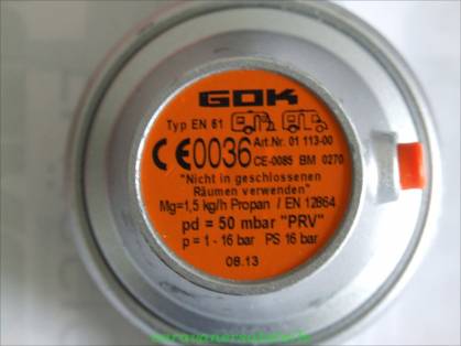 Caravanregler 1,5kg/h;50mbar